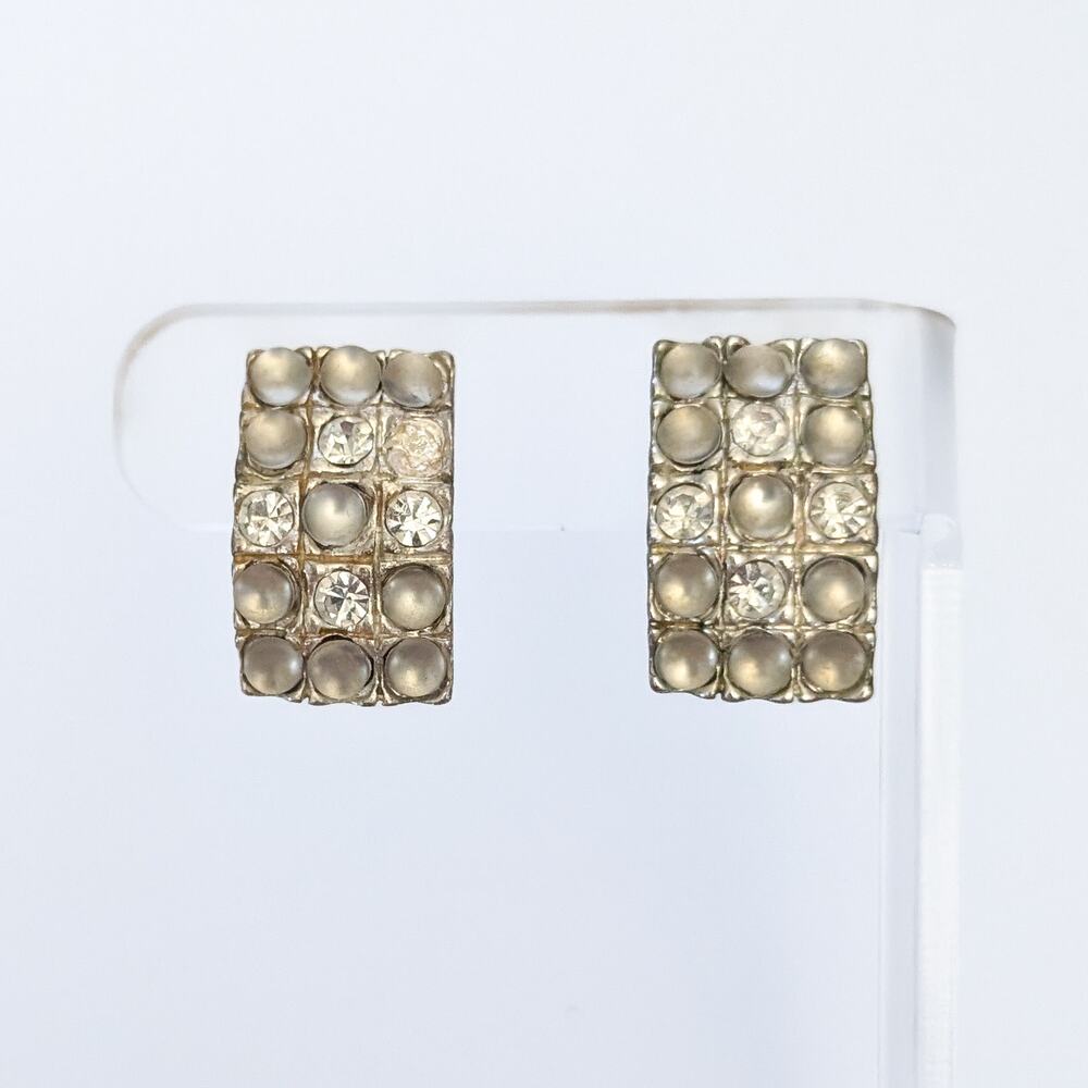 Vintage Clip On Earrings Curved - Condition Issues